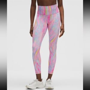 lululemon athletica Pink Marble-Print High-Rise Leggings